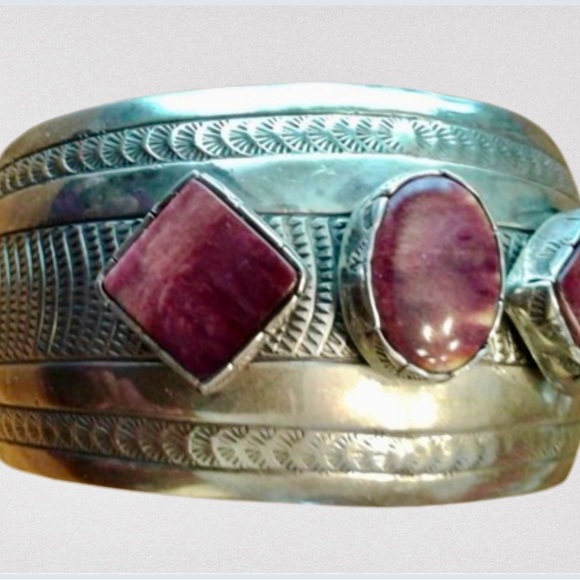 Native American Navajo Spiny Oyster Vintage Bracelet - Picture 2 of 10